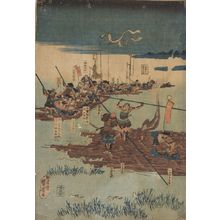 Utagawa Kuniyoshi: Battle Crossing of the Sumidagawa (Sumidagawa ikada watashi no zu), Late Edo period, 19th century - Harvard Art Museum