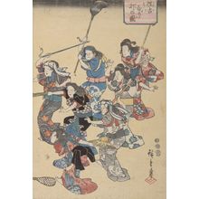 歌川広重: Beating the Second Wife According to the Old Custom, Late Edo period, circa 1852 - ハーバード大学