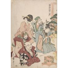 Kitagawa Utamaro: Seven Gods of Good Fortune (Shichifukujin) and Otafuku at New Year's - Harvard Art Museum