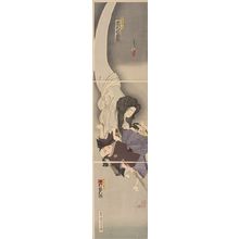 Toyohara Kunichika: Triptych: Ghost of Sogo's Wife (Sogo no tsuma no tamashii), Meiji period, dated to 1893 - Harvard Art Museum