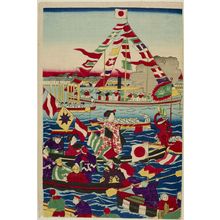 無款: Port Festival Scene, Meiji period, 1890 - ハーバード大学