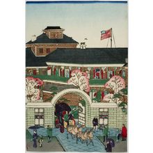 無款: Brick Building in Yokohama, Early Meiji period, late 19th century - ハーバード大学