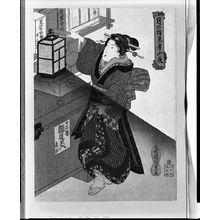 Japanischer Druck "By the light of the moon: the night of a secret rendezvous" von Utagawa Kunisada, 歌川国貞 (Utagawa Kunisada)