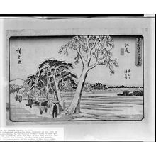 歌川広重: Clear Weather After Snow at Ejiri, from the series Fifty-three Stations of the Tôkaidô (Tôkaidô gojûsan-tsugi no uchi), Late Edo period, circa 1843-1846 - ハーバード大学