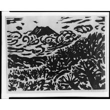 Sasajima Kihei: Mount Fuji Above the Trees, Shôwa period, dated 1958 - ハーバード大学