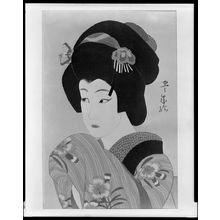 Yamamura Toyonari: Onnagata Ichikawa Shôchô 2nd as Oman, from the series Twelve Actor Prints (Jûni yakusha-e), Taishô period, dated 1920 - Harvard Art Museum