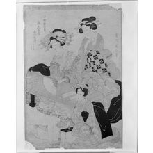 菊川英山: Three Ladies, Late Edo period, circa early to mid 19th century - ハーバード大学