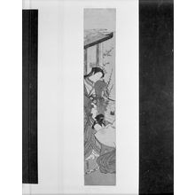 Isoda Koryusai: Woman on Verandah with Scroll and Attendant, Edo period, circa 1770s - Harvard Art Museum