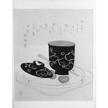 Kubo Shunman: Soup Bowl for Suimono with Udo and Chopsticks on Wooden Tray, with Poem by Chirimendô from Kôfu, Edo period, circa 1810 - Harvard Art Museum
