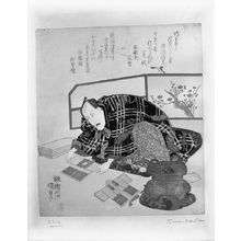 歌川国貞: Actor Ichikawa Danjûrô 7th Preparing New Year's Gifts, Edo period, circa 1830 - ハーバード大学