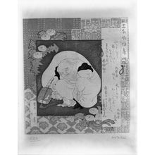 Totoya Hokkei: Hotei, Dandelions and White Poetry Slip (Tanzaku), with poems by Ryôhôtei Tsunebumi and Hasendô Tenma, Edo period, - Harvard Art Museum