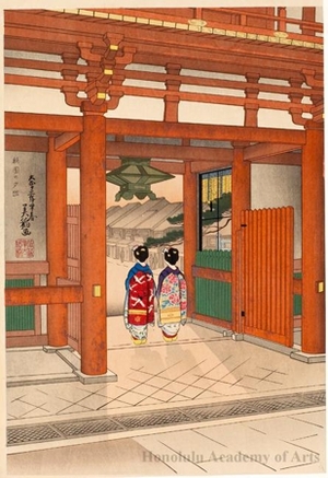 Yamada Bitö: Evening Glow at Gion - Honolulu Museum of Art