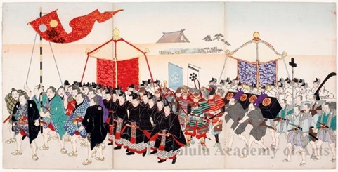 豊原周延: April 10, Meiji 31: 30th. Anniversary Celebration of the Changing Name from Edo to Tokyo - ホノルル美術館