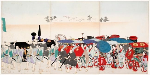 Toyohara Chikanobu: April 10, Meiji 31: 30th. Anniversary Celebration of the Changing Name from Edo to Tokyo - Honolulu Museum of Art