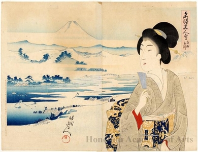 Toyohara Chikanobu: Tamagawa, Musashi Province - Honolulu Museum of Art