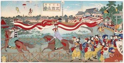 豊原周延: Anniversary Celebration of Opening Edo City - ホノルル美術館