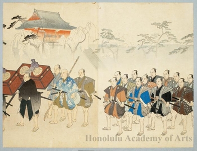 Toyohara Chikanobu: Imperial Procession at Ueno - Honolulu Museum of Art