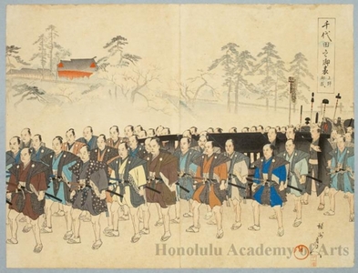 豊原周延: Imperial Procession at Ueno - ホノルル美術館