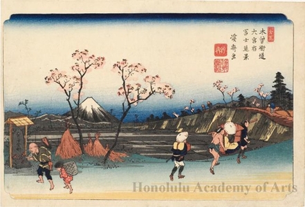 Keisai Eisen: Distant View of Mt. Fuji from Ömiya Station - Honolulu Museum of Art