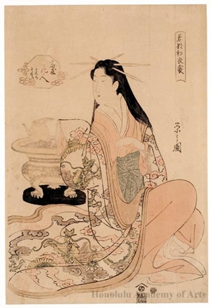 細田栄之: Hanabito of Ogiya - ホノルル美術館