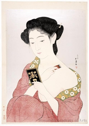 Hashiguchi Goyo: A Woman Applying Powder - Honolulu Museum of Art