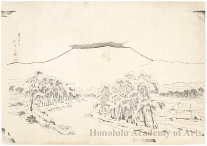 橋口五葉: Mount Ibuki in Snow From Tarui - ホノルル美術館