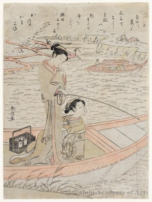 Suzuki Harunobu: Sumida River - Honolulu Museum of Art