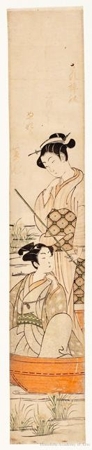 Suzuki Harunobu, 鈴木春信 (Suzuki Harunobu)による浮世絵「Lovers in a Boat (descriptive title)」