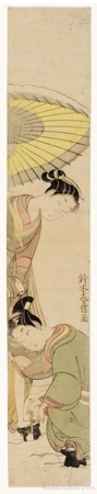 Suzuki Harunobu: Young Man and Woman in Snow (descriptive title) - Honolulu Museum of Art