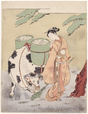 Suzuki Harunobu, 鈴木春信 (Suzuki Harunobu)による浮世絵「A Parody of Paintings of Herdboy」