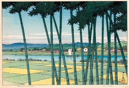 川瀬巴水: Bamboo Forest, Tama River - ホノルル美術館