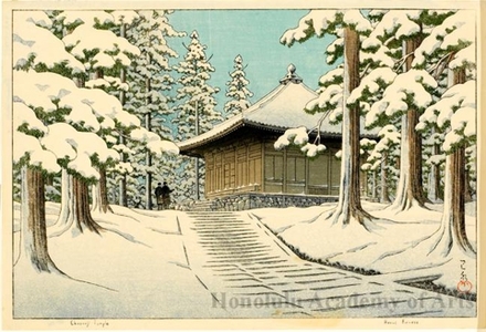 Kawase Hasui, 川瀬巴水 (Kawase Hasui)による浮世絵「Chüson Temple」