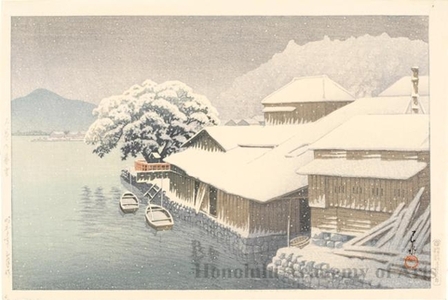 Kawase Hasui: Ishinomaki in the Snow - Honolulu Museum of Art