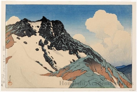川瀬巴水: Mount Asahi seen from Mount Hakuba - ホノルル美術館