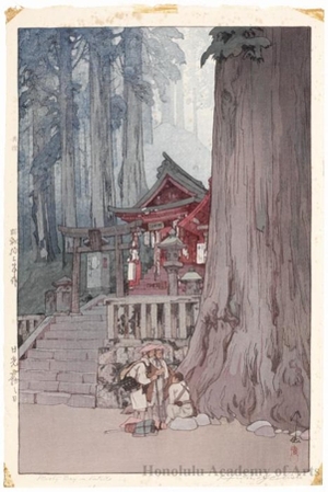 吉田博: A Misty Day in Nikko - ホノルル美術館