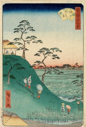 Utagawa Hiroshige II: Iris Fields at Horikiri - Honolulu Museum of Art