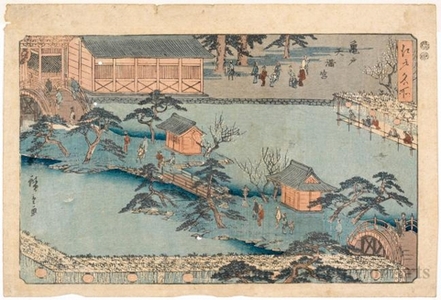 歌川広重: Kameido Tenmangü Shrine - ホノルル美術館
