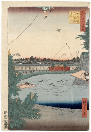 Utagawa Hiroshige: Hibiya and Soto-Sakurada from Yamashita-chö - Honolulu Museum of Art