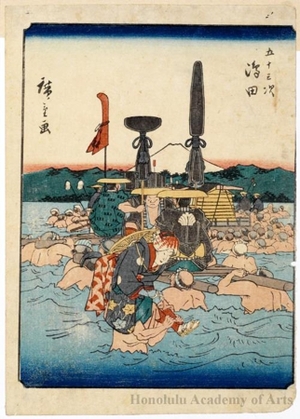 Utagawa Hiroshige: Shimada (Station # 24) - Honolulu Museum of Art