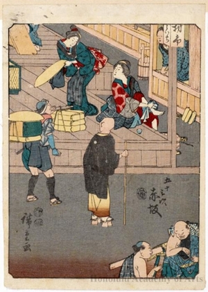 Utagawa Hiroshige: Akasaka (Station # 37) - Honolulu Museum of Art