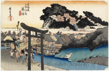Utagawa Hiroshige: Yügyöji Temple at Fujisawa (Station #7) - Honolulu Museum of Art