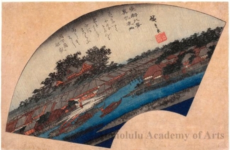 Utagawa Hiroshige, 歌川広重 (Utagawa Hiroshige)による浮世絵「Evening Rain at Matsuchiyama」