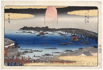 Utagawa Hiroshige: Fireworks at Ryögoku - Honolulu Museum of Art