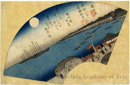 Utagawa Hiroshige, 歌川広重 (Utagawa Hiroshige)による浮世絵「Autumn Moon at Takanawa」