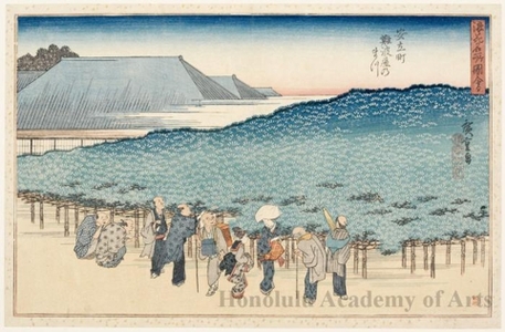 Utagawa Hiroshige: Famous Pine Tree at Namba-ya in Adachi-chö - Honolulu Museum of Art