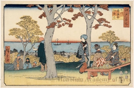 Utagawa Hiroshige: Autumn Leaves at Kaianji, Shinagawa - Honolulu Museum of Art