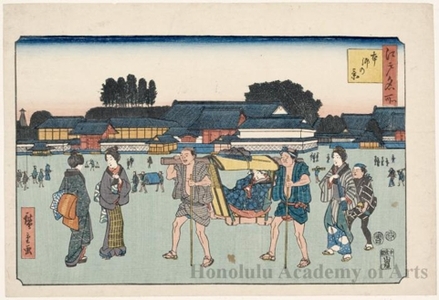 歌川広重: View of Hongö - ホノルル美術館