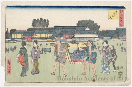 Utagawa Hiroshige, 歌川広重 (Utagawa Hiroshige)による浮世絵「View of Hongö」