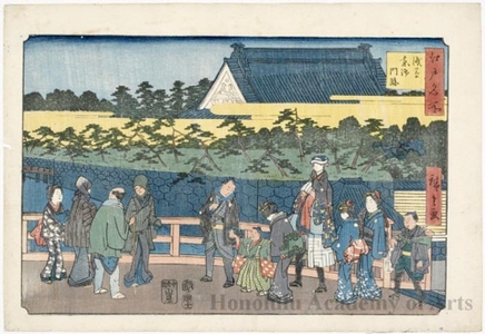 Utagawa Hiroshige, 歌川広重 (Utagawa Hiroshige)による浮世絵「Higashi Gomonzeki, Asakusa」