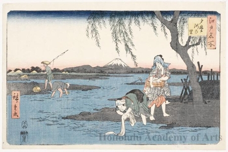 Utagawa Hiroshige: Tamagawa Village - Honolulu Museum of Art